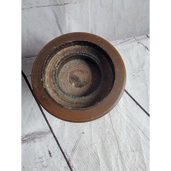 Vintage Wood Chimeny Candle Holder With Glass Hurricane Top 12 Inches Tall - Picture 5 of 7